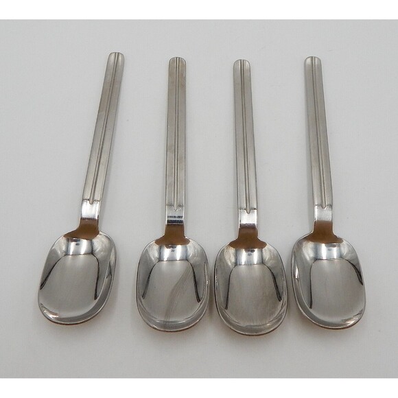 Retroneu INFINITE Stainless Dinner Soup Spoons 18/8 Korea Glossy Flatware S/4 A - Picture 8 of 9
